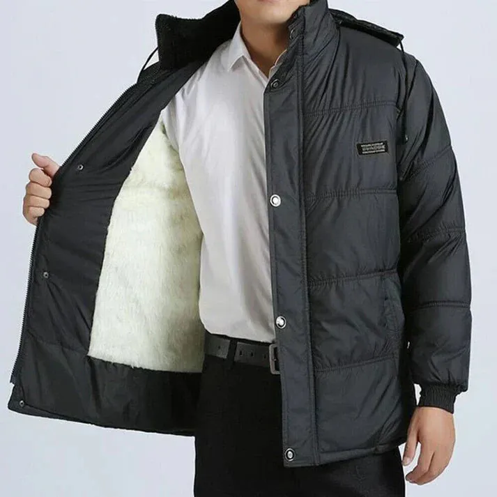 Alfie | Herren Winterjacke mit Fleece-Futter und Kapuze – Warm gepolst