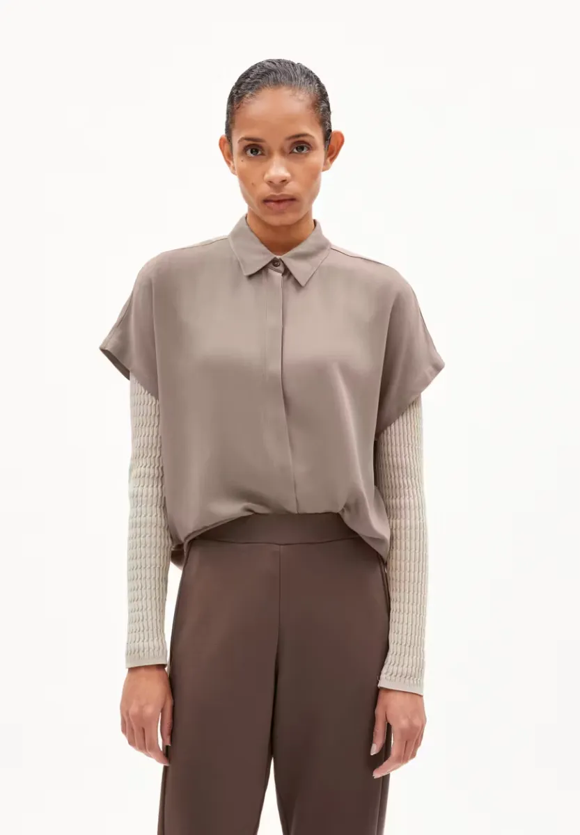Armedangels Damen Bluse Larisaana muddy water