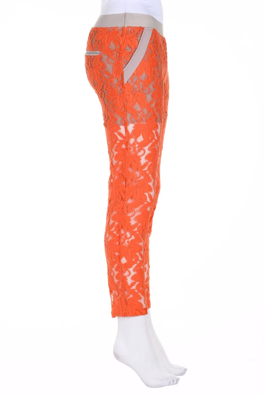 ATOS LOMBARDINI - Spitzen-Hose aus Seiden-Mischung - D 34