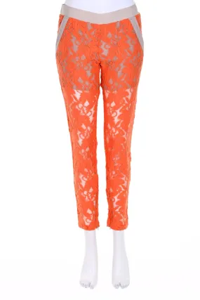 ATOS LOMBARDINI - Spitzen-Hose aus Seiden-Mischung - D 34