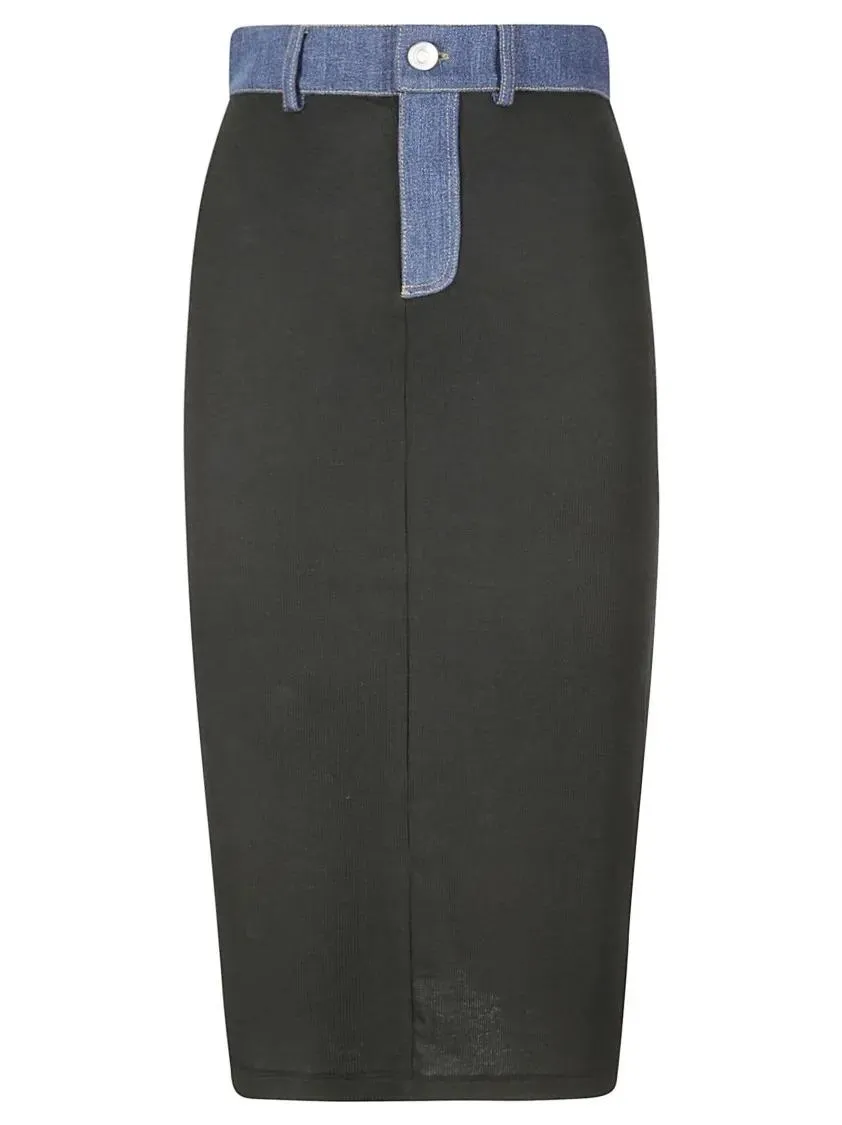   Coperni  Denim Detail Midi Skirt Black  Midi-Röcke 