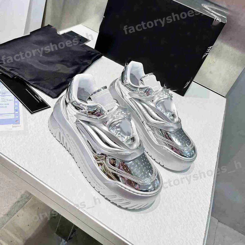 Designer-Trainer Männer Schuhe Odissea Sneaker Frauen Trainer Bahnsteig Sneaker-Kalbsleder-Trainer Gummi-Trainer Dicke Soals Cas