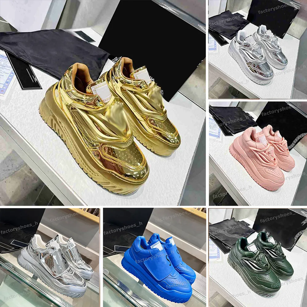 Designer-Trainer Männer Schuhe Odissea Sneaker Frauen Trainer Bahnsteig Sneaker-Kalbsleder-Trainer Gummi-Trainer Dicke Soals Cas