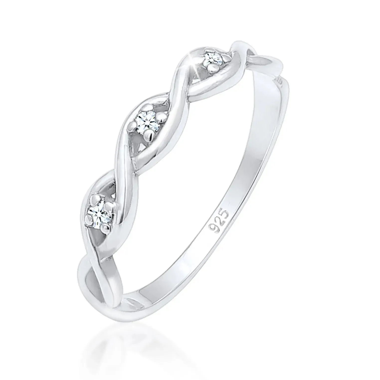   Elli  Ring Knoten Unendlich Diamant (0.045 ct.) 925er Si silber  Diamantring 