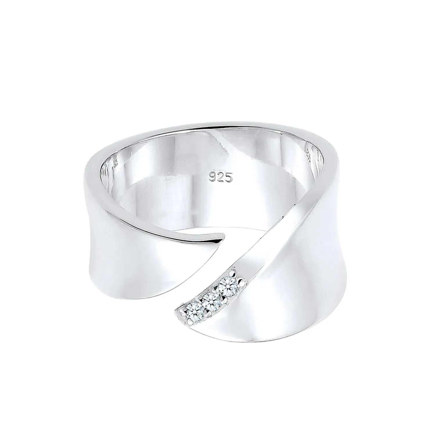   Elli  Ring Wickelring Diamant (0.045 ct.) 925 Silber weiss  Diamantring 