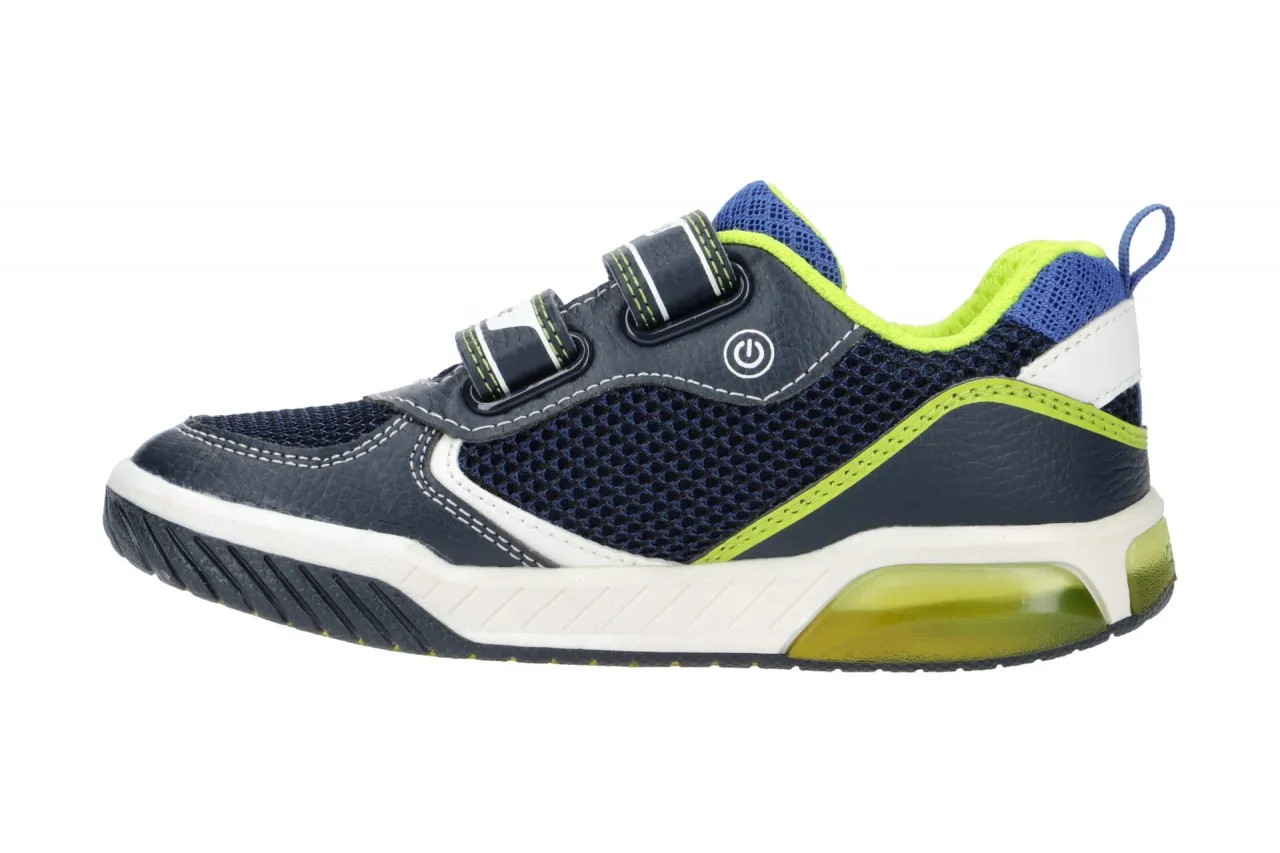 Geox Inek Schuhe blau gelb Blinker Kinderschuhe