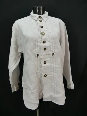 Gr.L Trachtenhemd Hammerschmid beige Leinen mit Stickerei Trachten Hemd TH1957