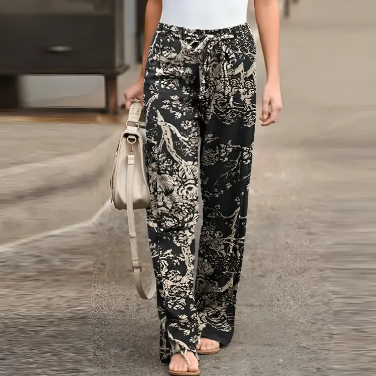 Heidi-Mode | Florale Leinenhose