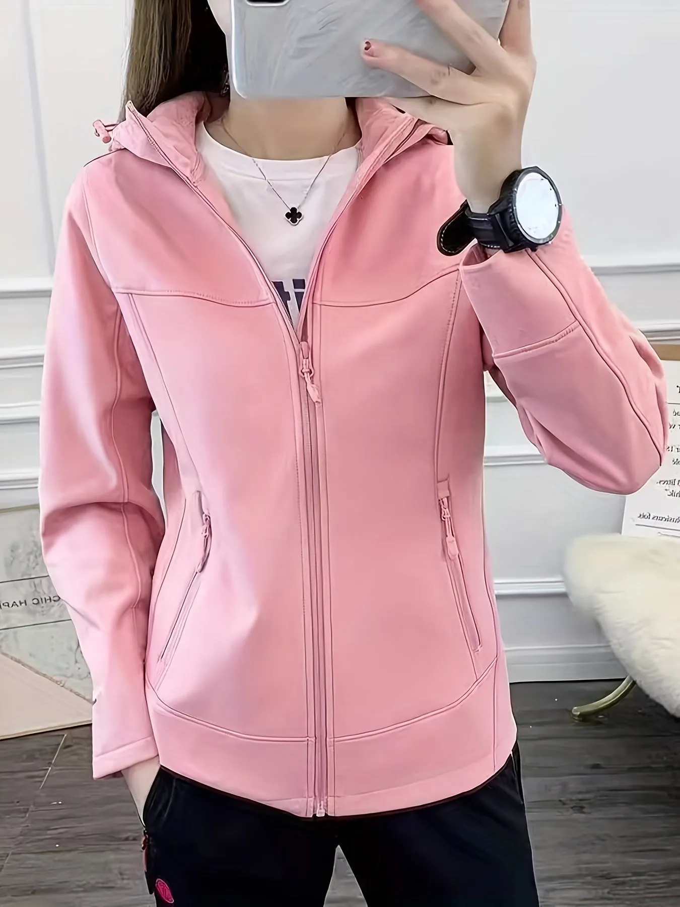 Heidi-Mode | Schützende Jacke Mit Fleece-Futter Wasser- und Winddicht Mit Praktischer Kapuze, Ideale Activewear Für Damen