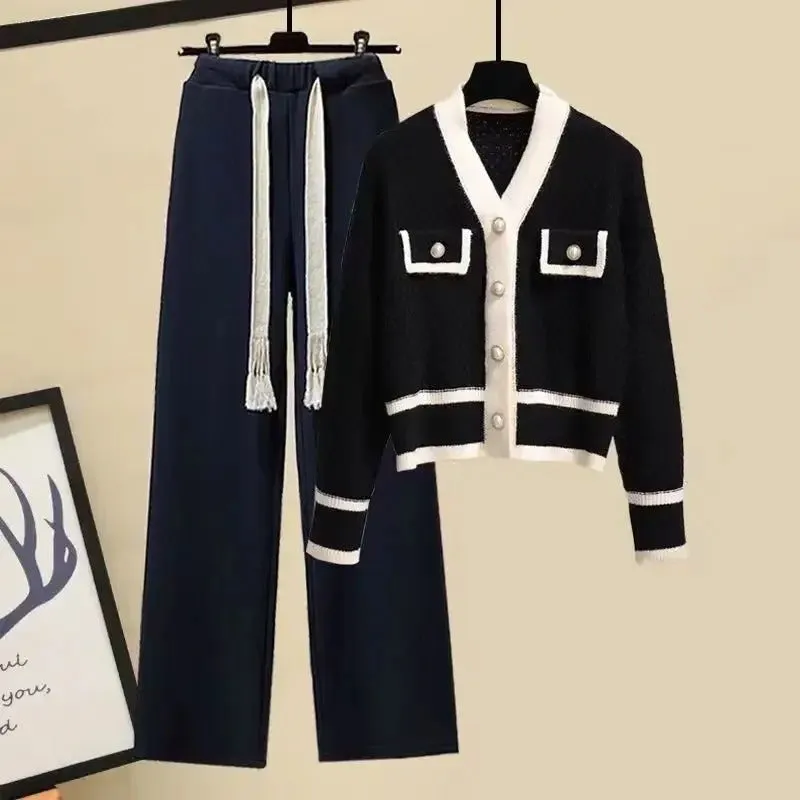 Heidi-Mode | Set bestehend aus Strickpullover und weit geschnittenen Hosen