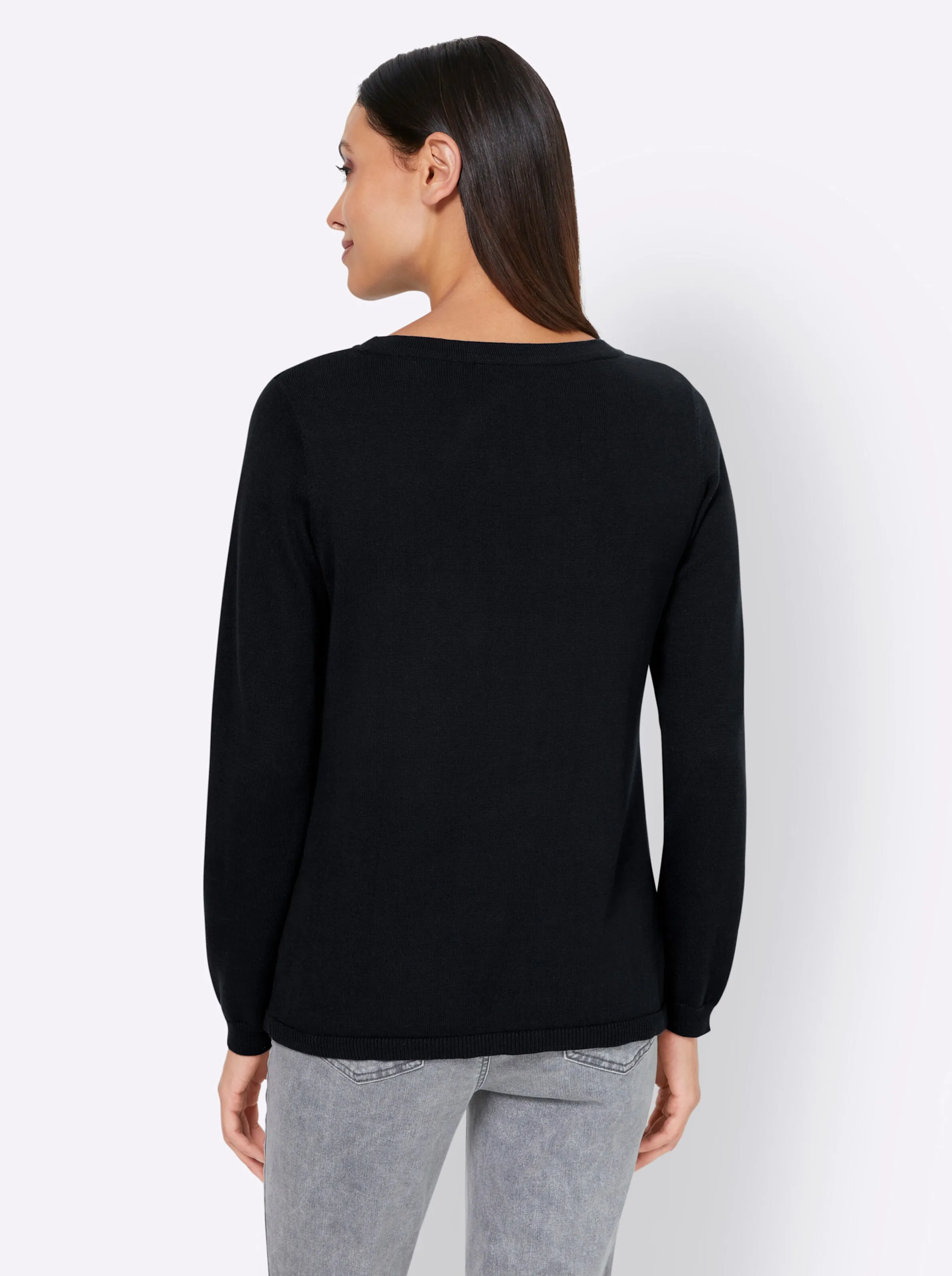 heine Pullover in marine-weiß-gemustert