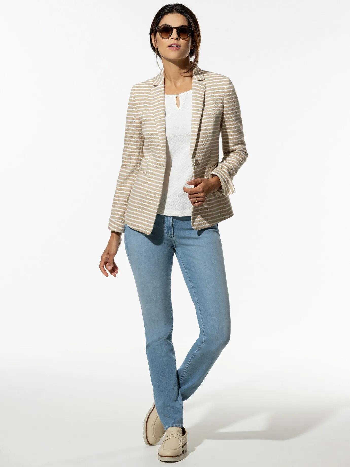 Jersey-Blazer Piquestruktur