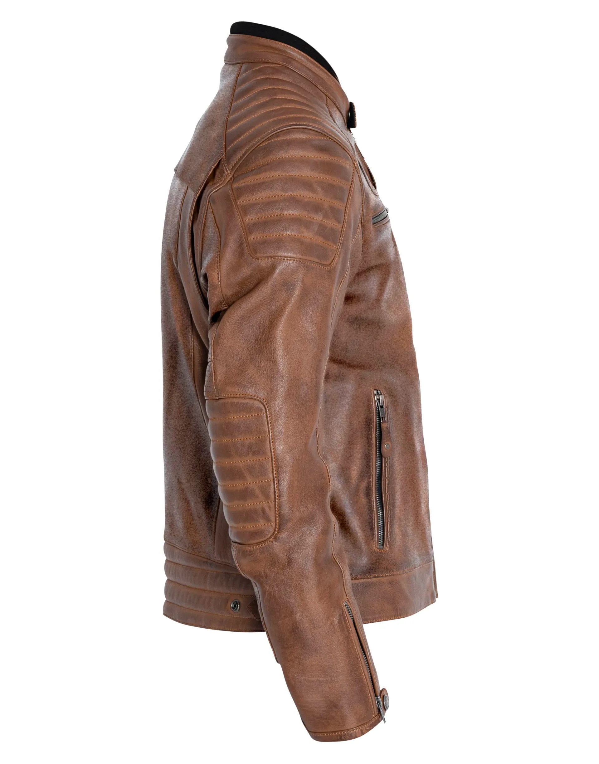 John Doe Lederjacke Dexter braun