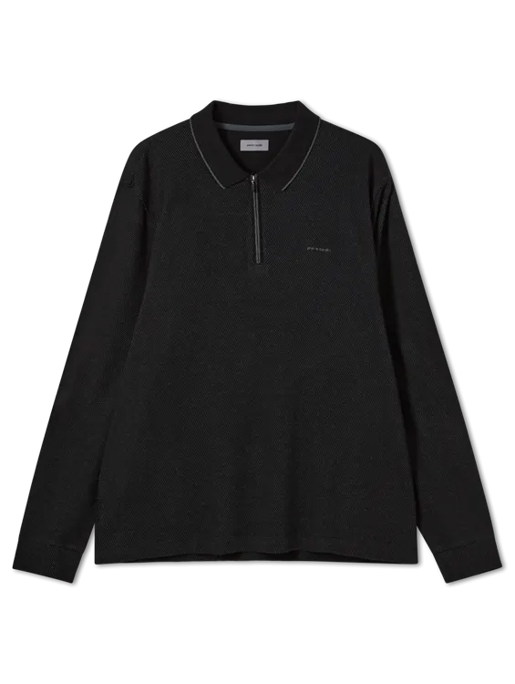 Langarm Poloshirt mit Zip