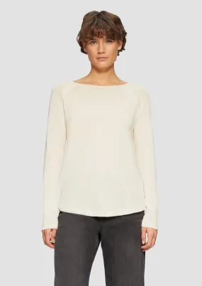 Langarmshirt mit Raglanärmeln und Flammgarnstruktur
