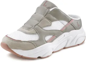 LASCANA Slip-On Sneaker in weiß-grau-rosé