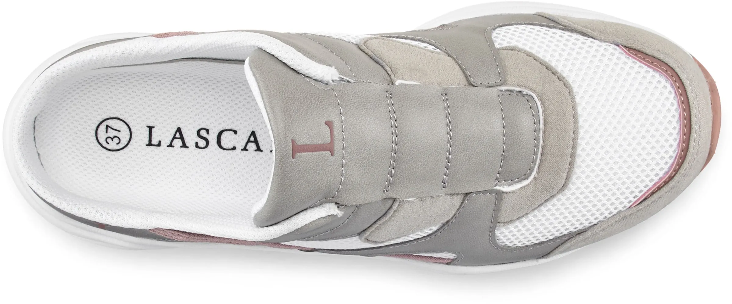 LASCANA Slip-On Sneaker in weiß-grau-rosé