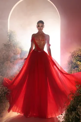 Modern Abendkleid Lang Rot | Abiballkleider mit Glitzer
