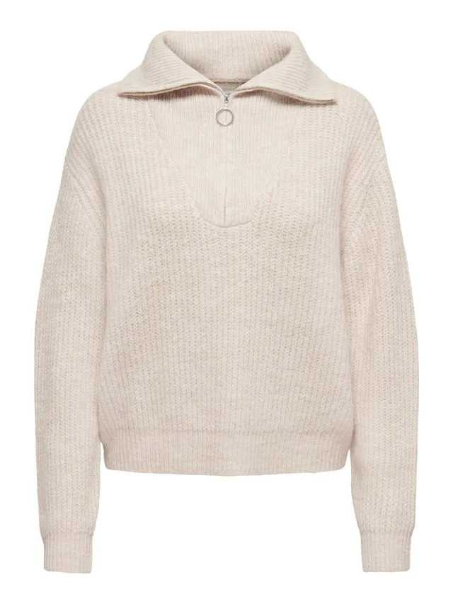 ONLY Strickpullover »ONLBAKER L/S ZIP PULLOVER KNT NOOS«
