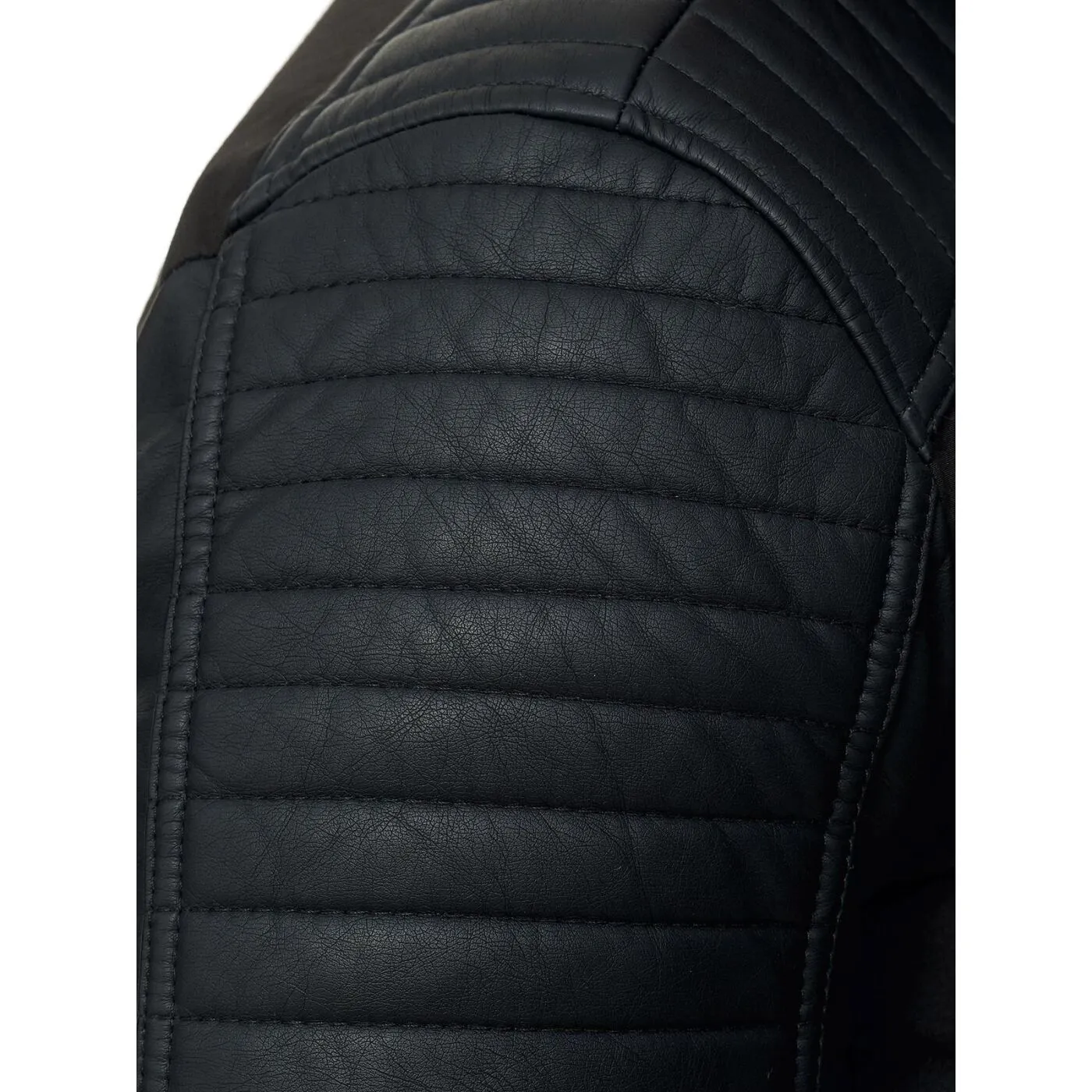 Red Bridge Herren Jacke Bikerjacke Kunst- Lederjacke Modestly Biker Kunstleder Ärmel