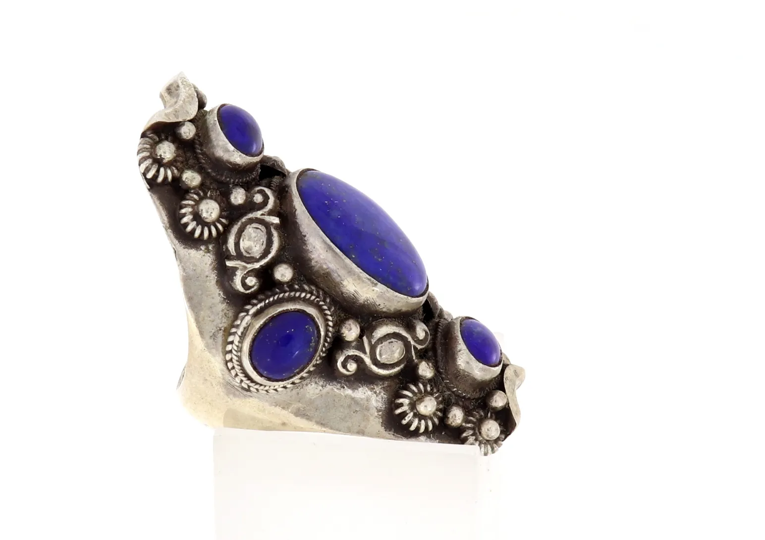 Ring 5x Lapislazuli oval Blau herrlich filigrane Fassung Silber Größe 61 – 10