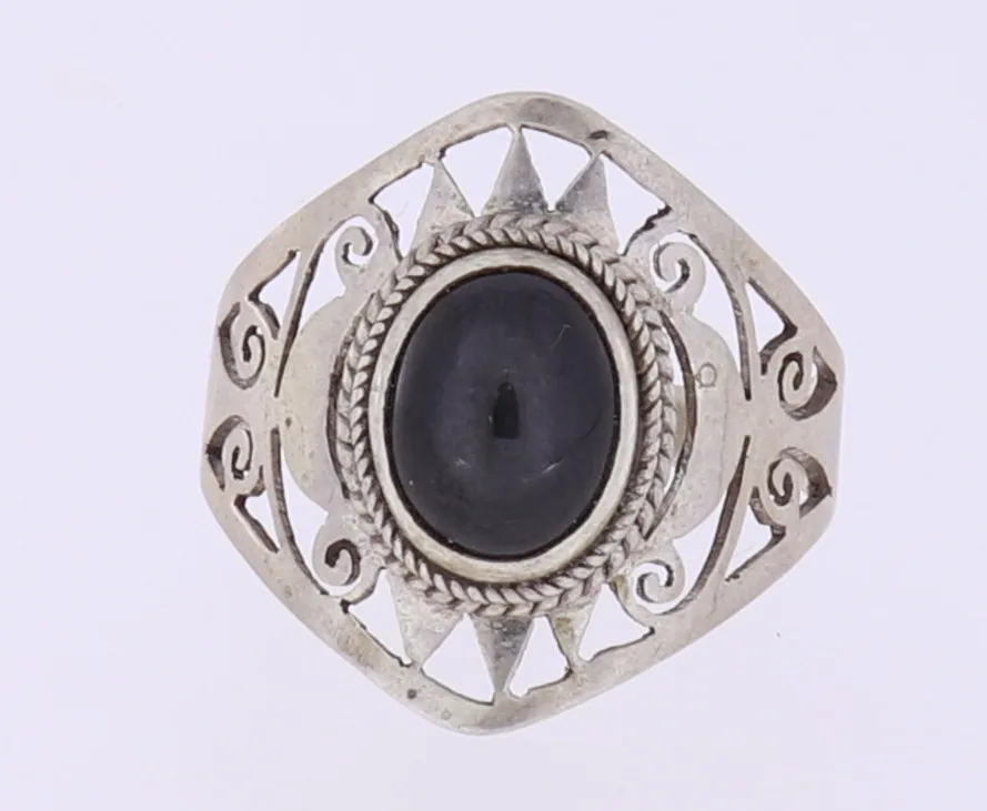 Ring Blackstar toller Sterndiopsid Handarbeit echt Silber Größe 59 – 9 VIII-59