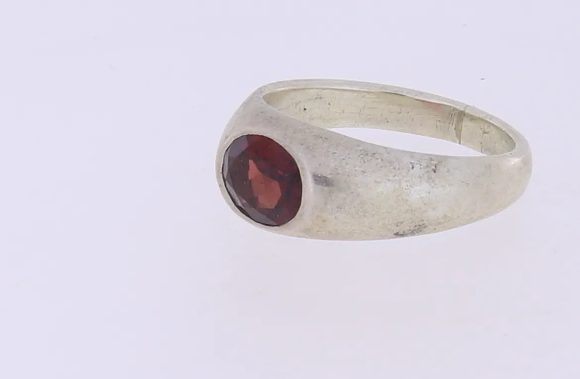 Ring Granat geschliffen Handarbeit echt Silber Größe 63 – 10 Indonesien VIII-31