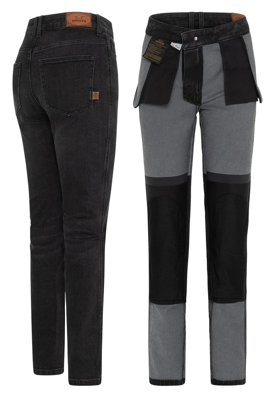 Rokkertech Damen Jeans Mid Straight schwarz
