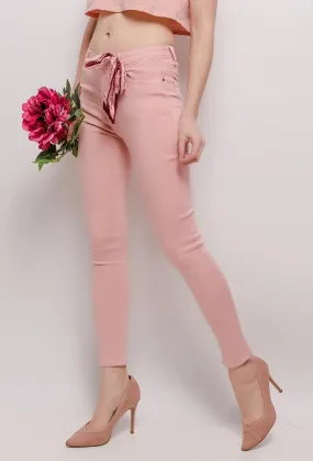 Skinny pants with bow