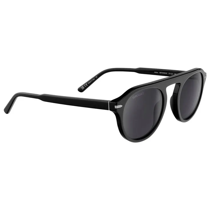 Sonnenbrille Serengeti ---Arthur Shiny Black Mineral Polarized Smoke