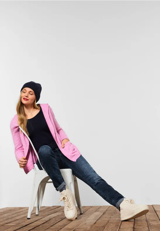 Street One Strickcardigan mit Kapuze 