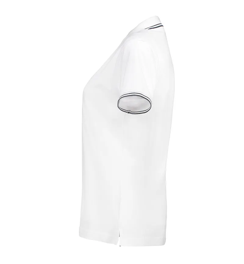Stretch Kontrast Poloshirt Damen