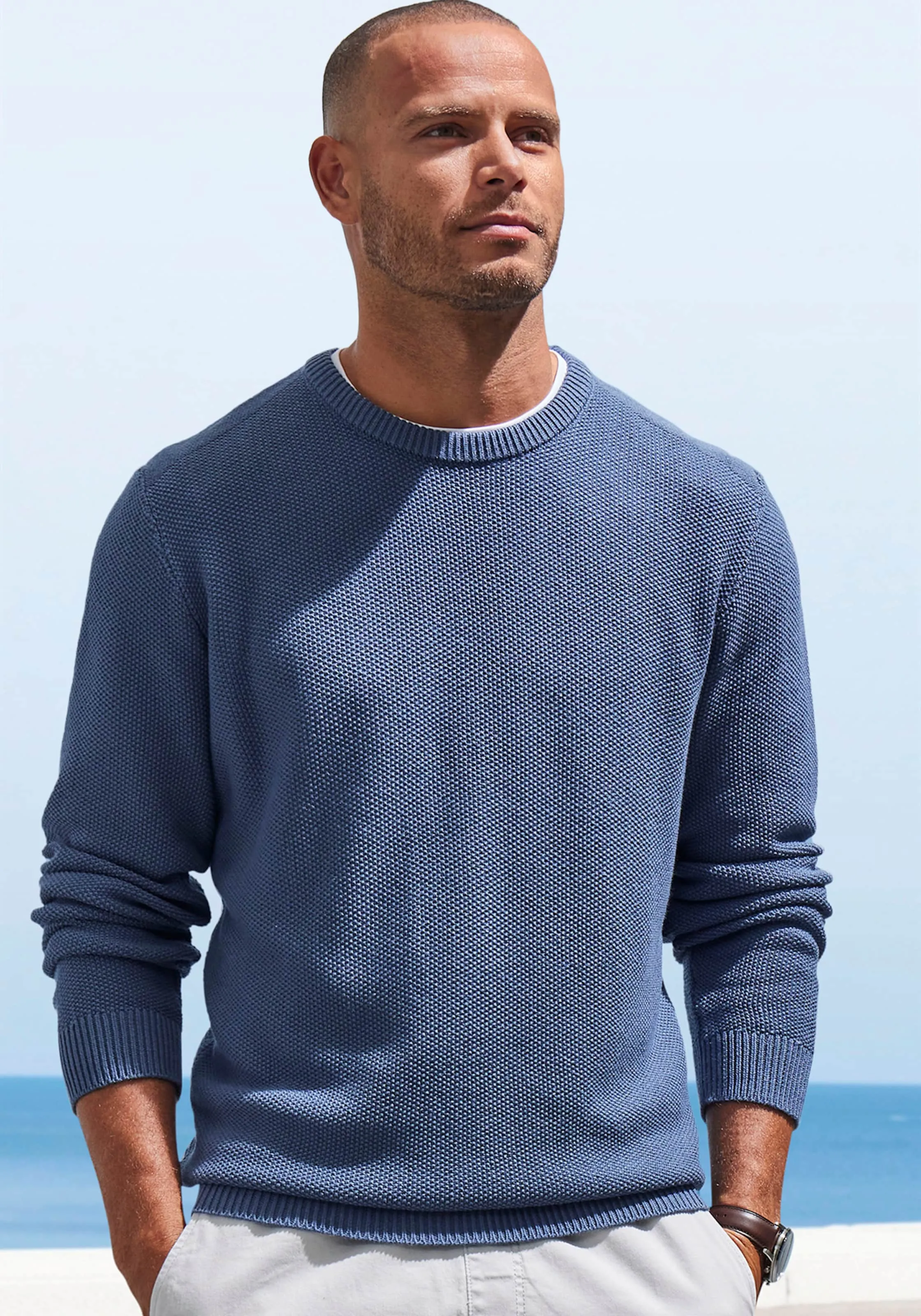 Strickpullover in blau