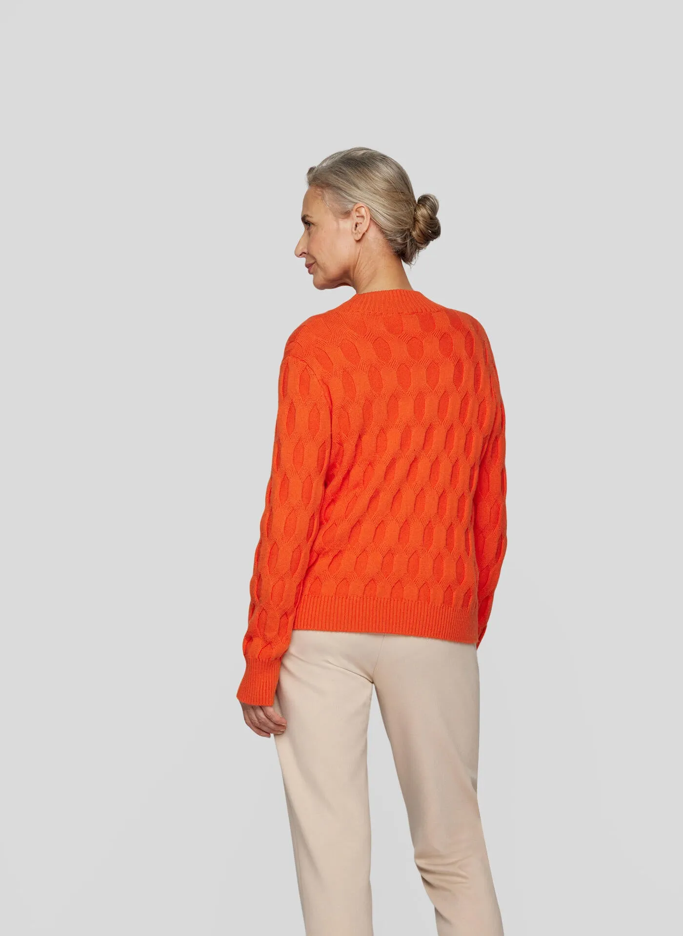 Strickpullover mit Stehkragen