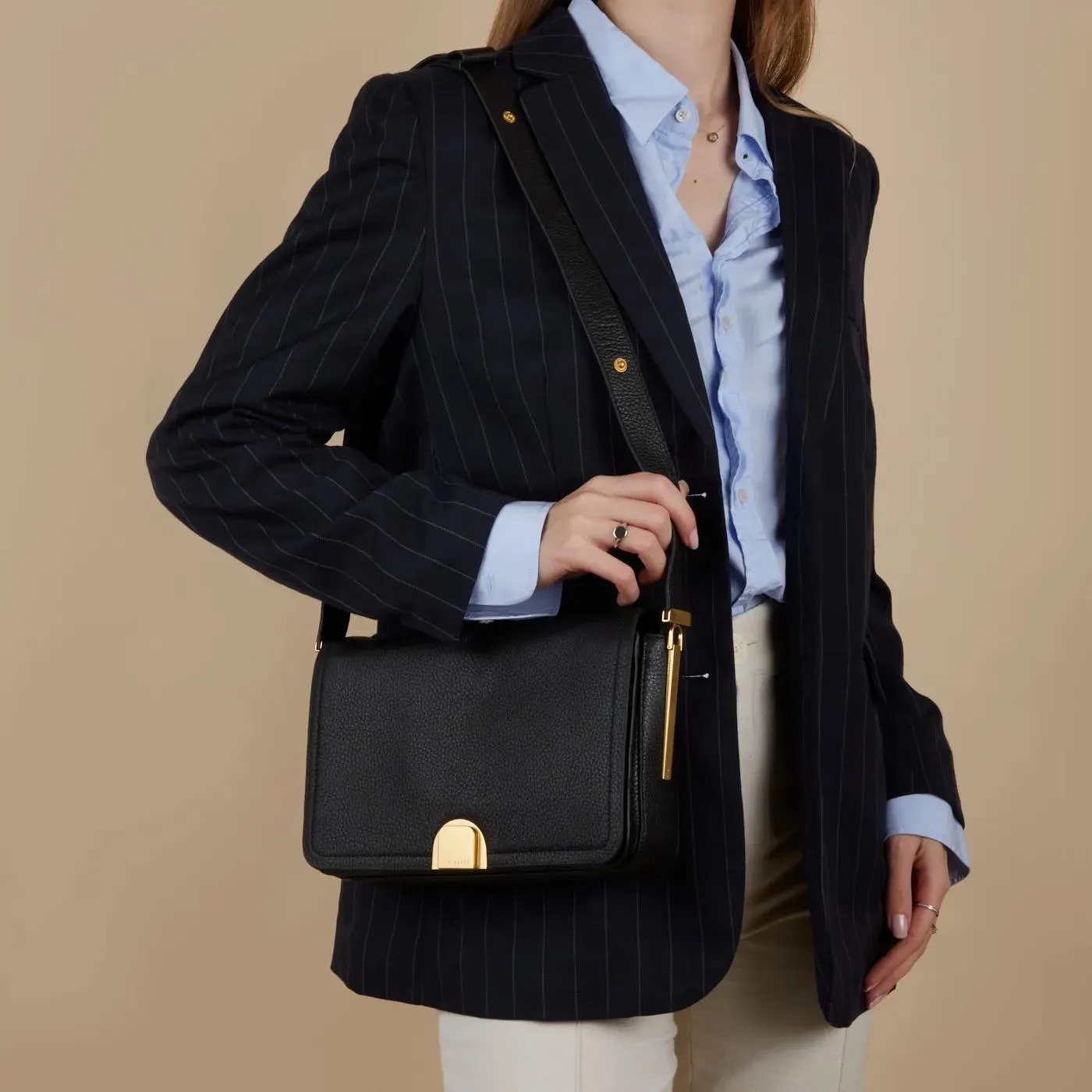   Ted Baker  Imielly Lock Detail Baguette Shoulder Bag Black  Crossbody Bag 