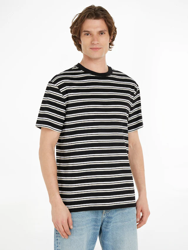Tommy Jeans T-Shirt »TJM REG EASY STRIPE TEE«, mit mehrfarbigen Streifen