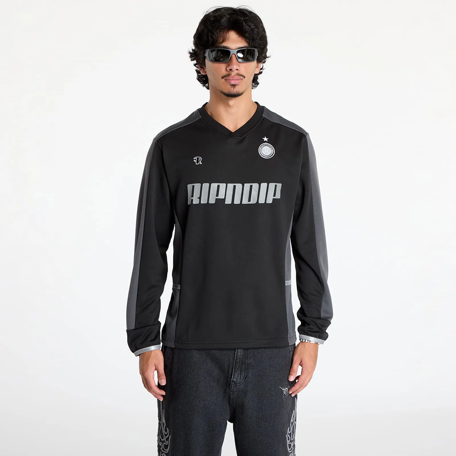 Trikot RIPNDIP Jersey Fc Long Sleeve Soccer Jersey Black/ Light Blue S RNDFAL24105
