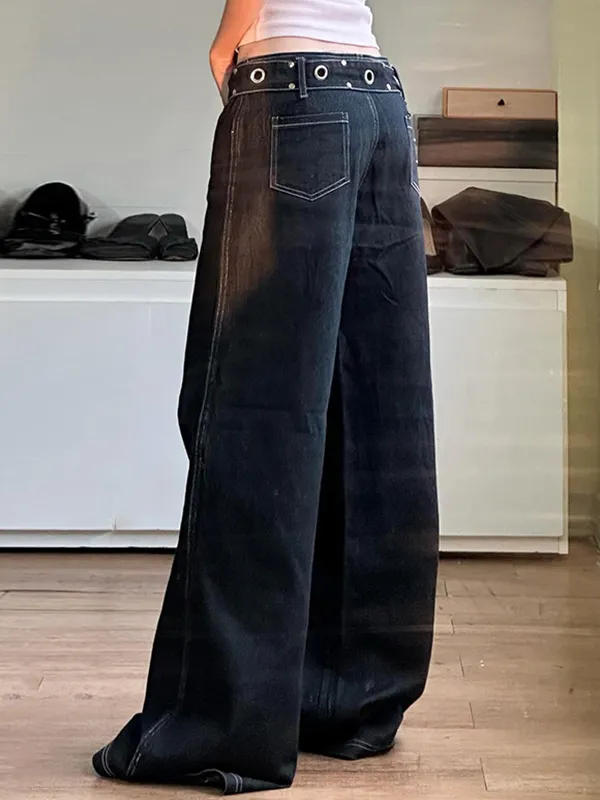Vintage Metallschnalle Gürteltaschen Cargo Jeans