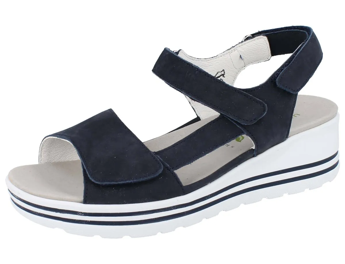 WALDLÄUFER H-Michelle Damen Sandale blau Nubukleder